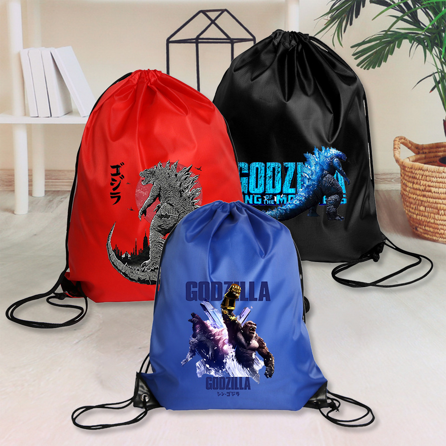 Weight Belt Lifting - Godzilla Riding Backpack Gym Drawstring Shoes
