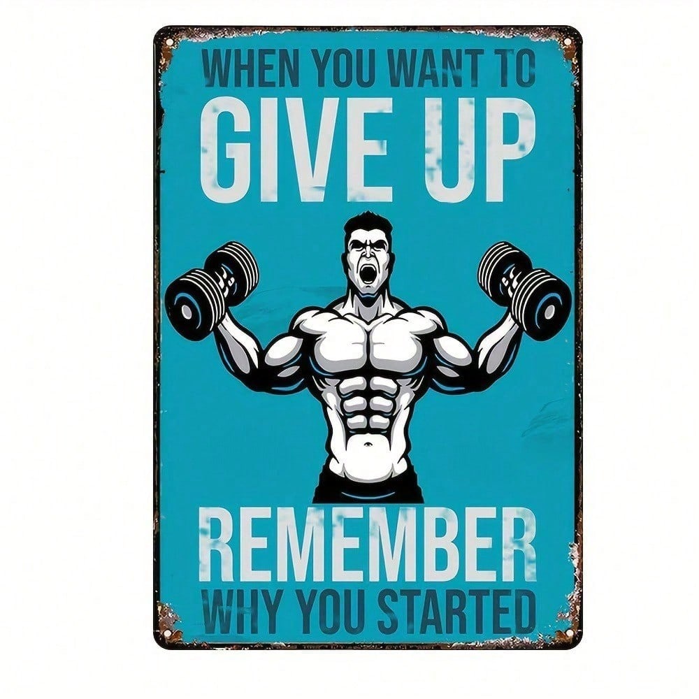 Home Gym Quotes - Motivational Metal Wall Sign 