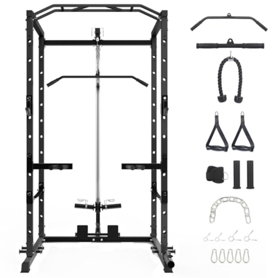 Home Gym System - 1600 Lbs Power Rack for Home