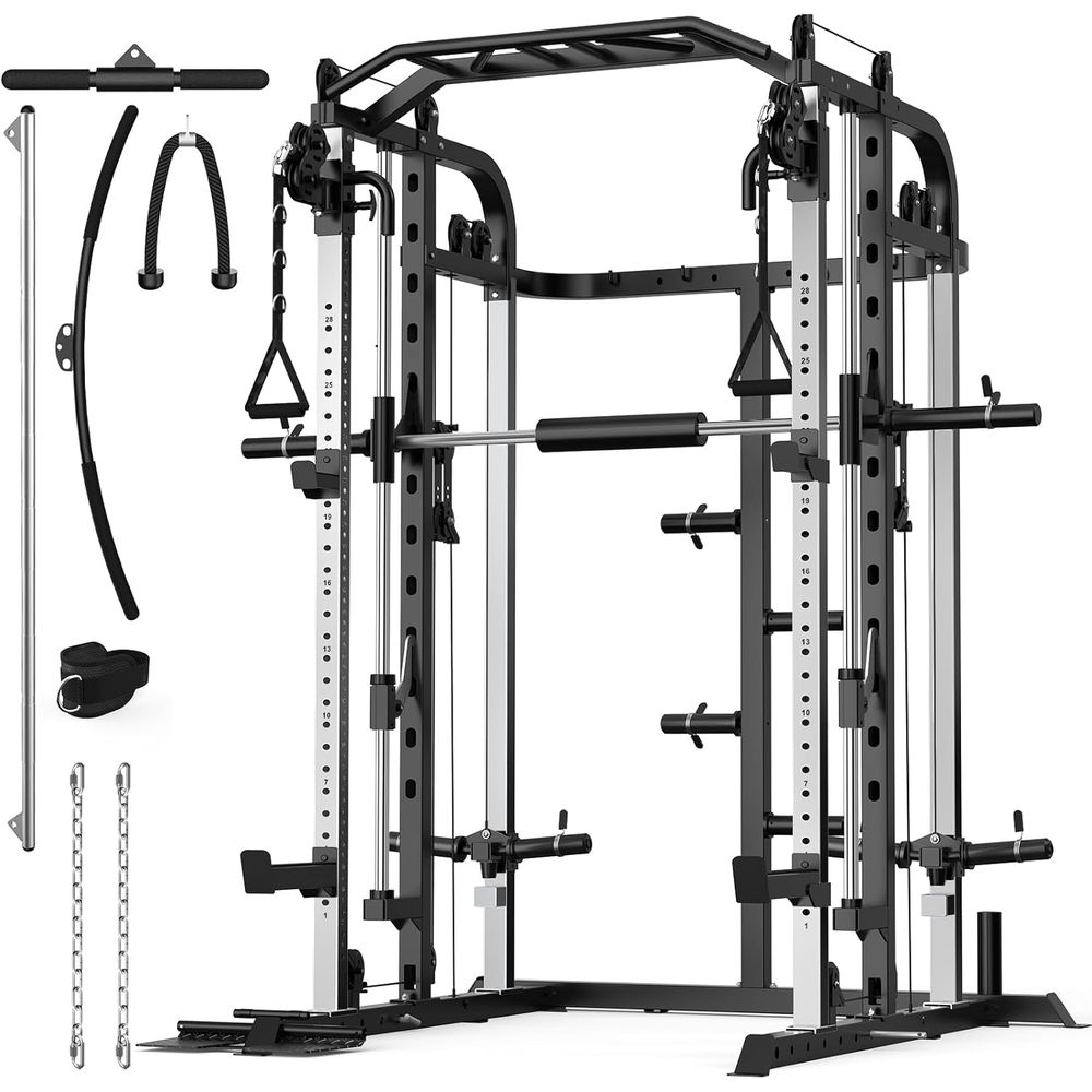 Home Gym System - Versatile Power Cage with Adjustable Bar