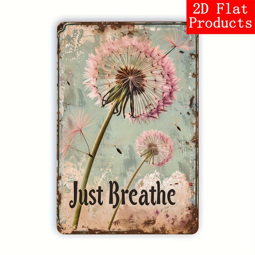 Home Gym Quotes - 1pc 2D Flat Dandelion Inspirational Quote