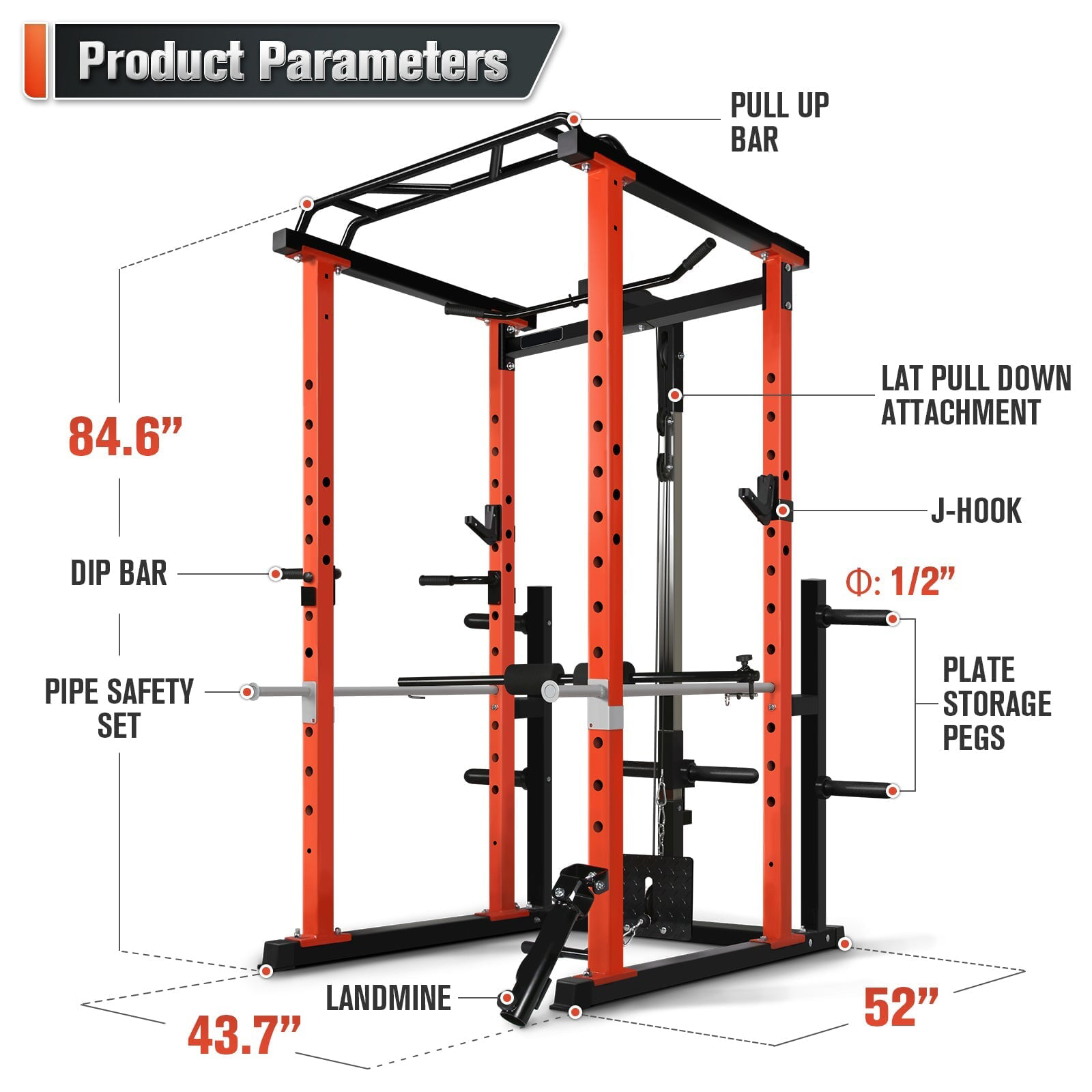 Home Gym System - Commercial Multi-function Power Cage Home Gym