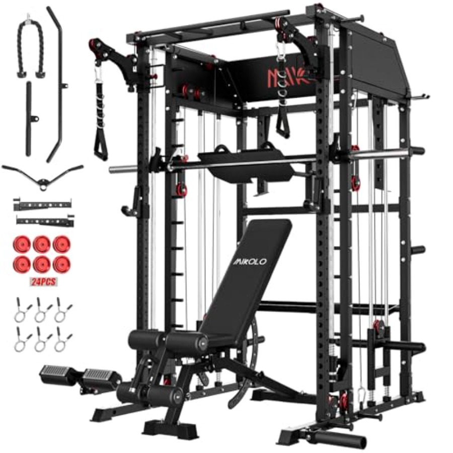 Home Gym System - Home gym Smith machine: steel, black,