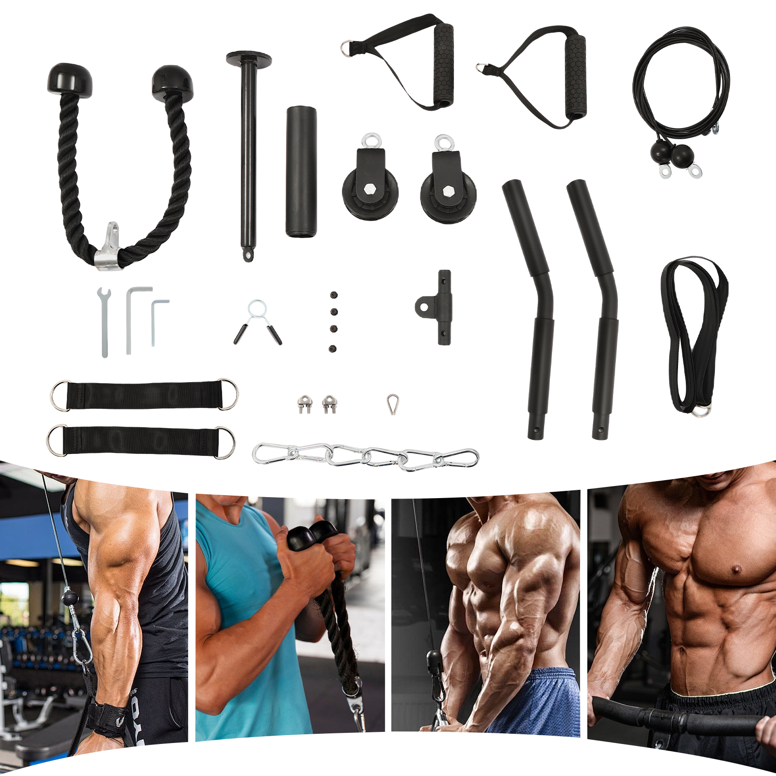 264LBS Load Capacity Cable Pul - Home Gym System ulasan dan harga
