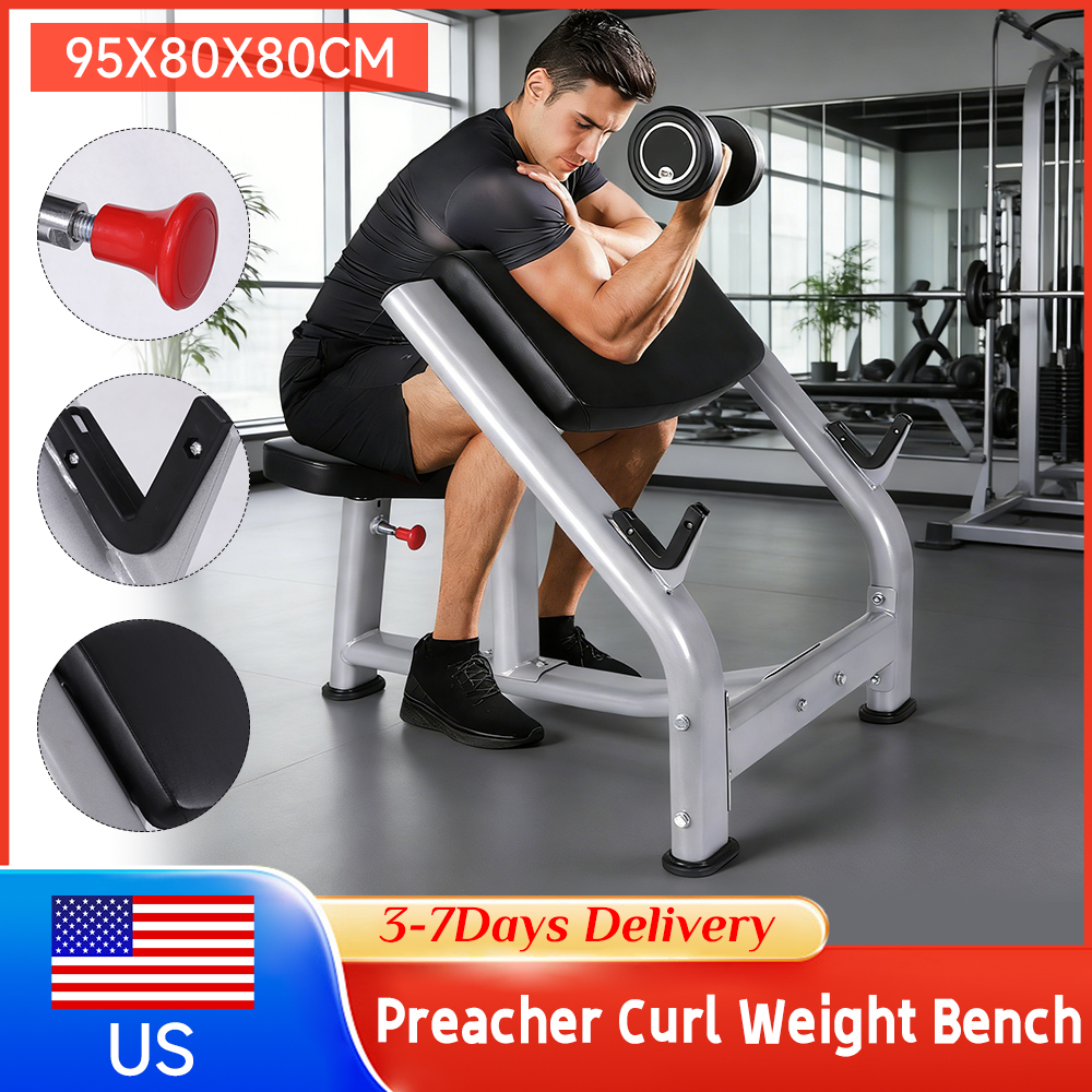 Adjustable Preacher Curl Bench - Home Gym Dumbbell Workout ulasan dan harga