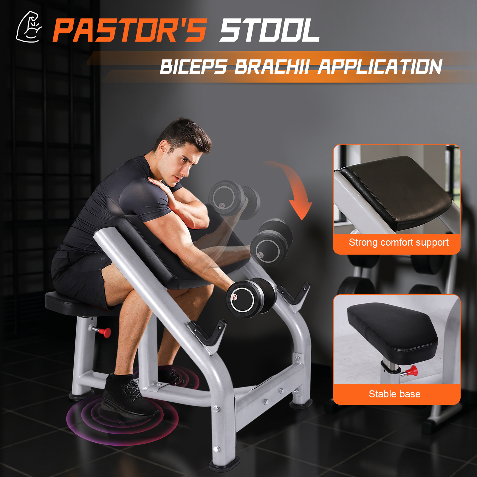 Adjustable Preacher Curl Bench - Home Gym Dumbbell Workout ulasan dan harga