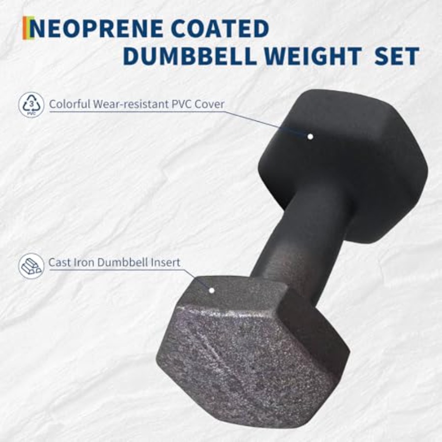 PVC Coated Hexagon Dumbbell Se - Home Gym Options ulasan dan harga