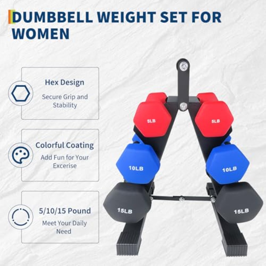 PVC Coated Hexagon Dumbbell Se - Home Gym Options ulasan dan harga