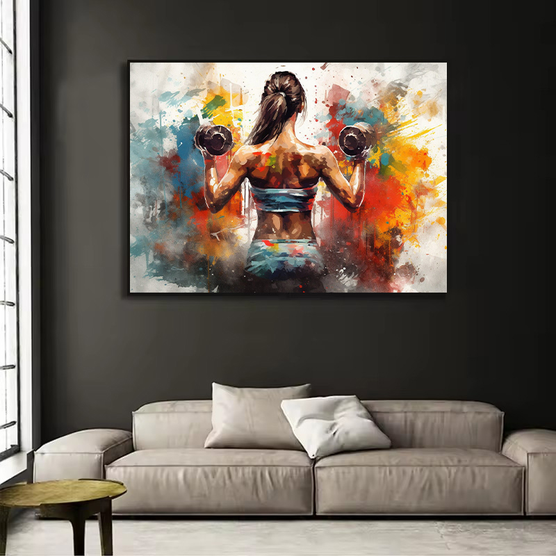 Graffiti Barbell Girl with Dum - Home Gym Dumbbell Workout ulasan dan harga