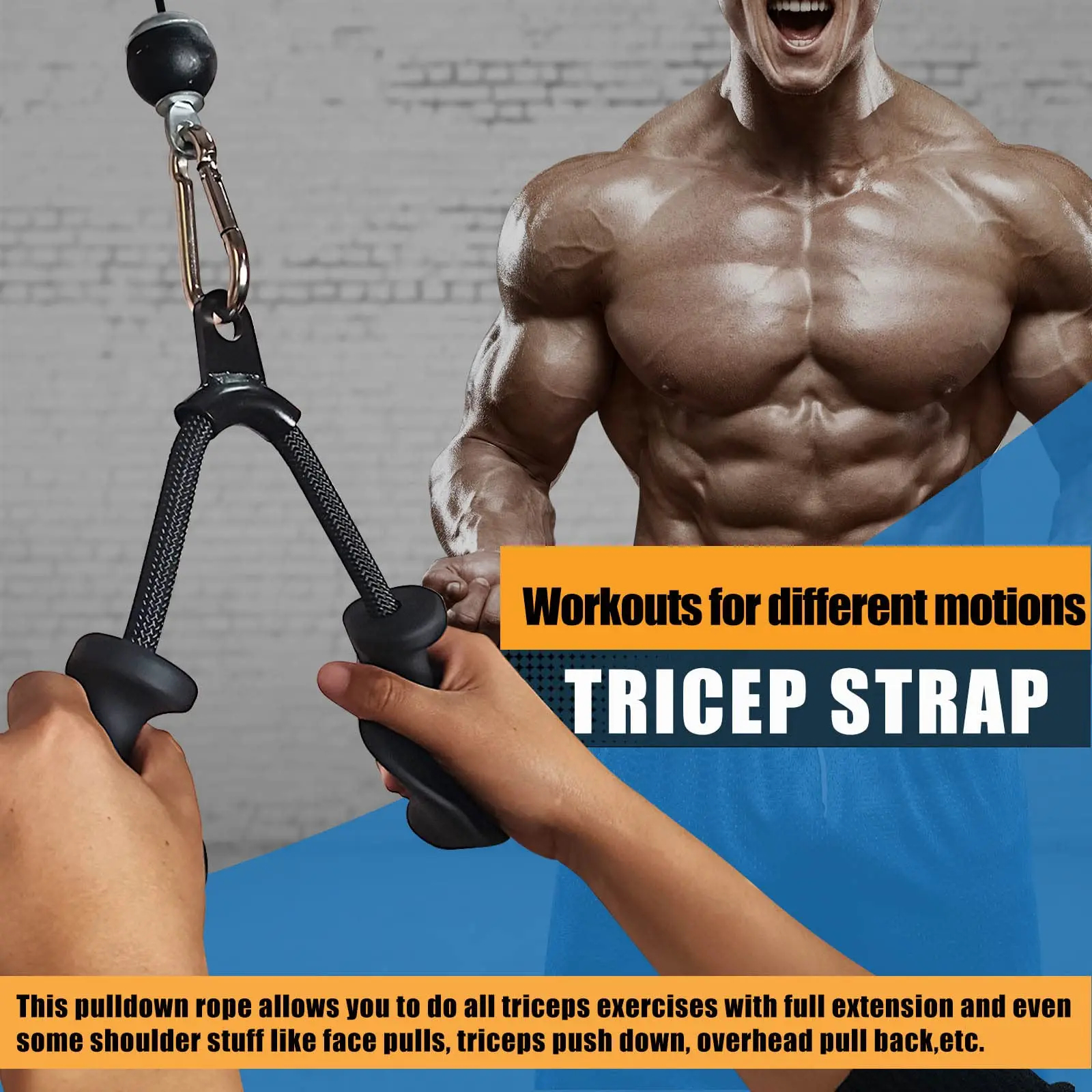 Ergonomic Triceps Rope,Easy to - Lat Pulldown Cable ulasan dan harga