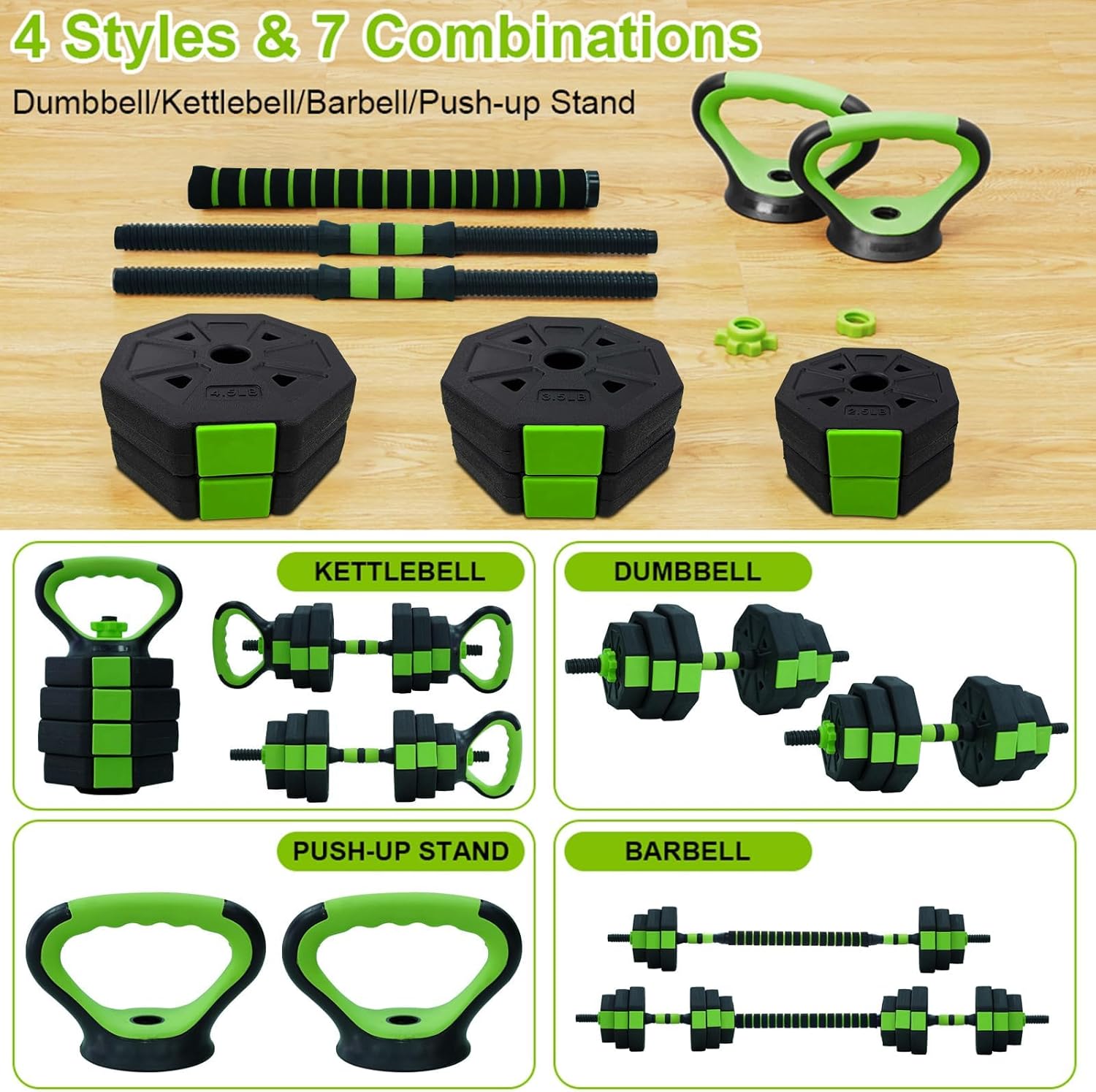 66lbs/88lbs Weight 4 in 1 Adju - Home Gym Options ulasan dan harga