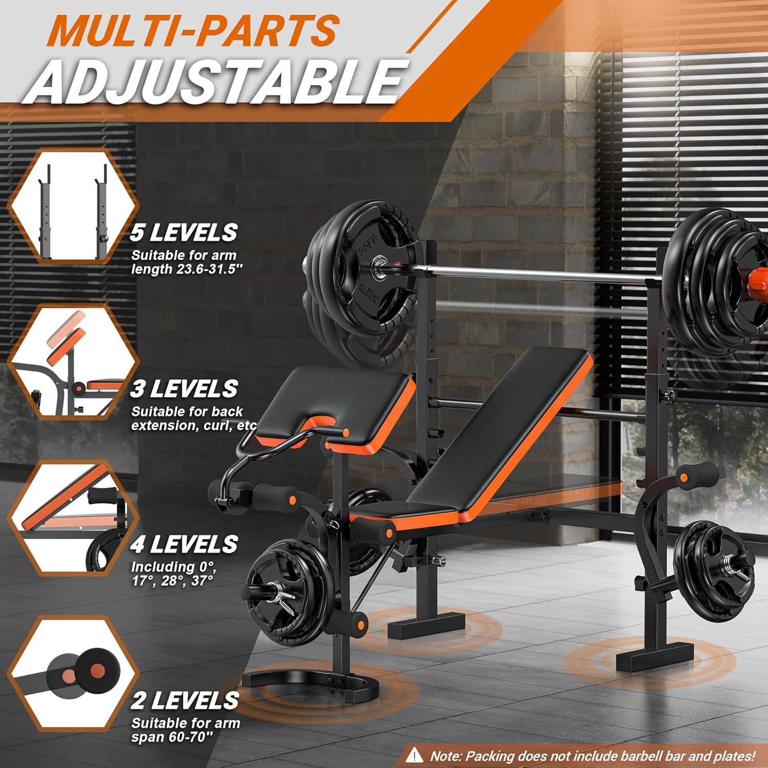 6-in-1 Weight Bench 770LBS wit - Home Gym Weight Bench ulasan dan harga