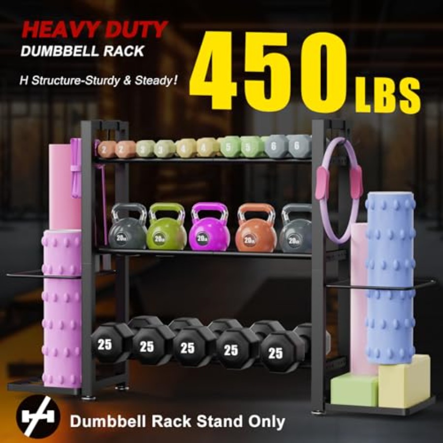 3-Tier Adjustable Dumbbell Rac - Home Gym Dumbbell Workout ulasan dan harga