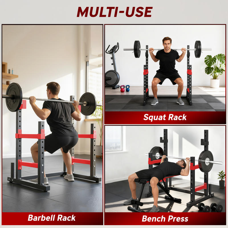Soozier Adjustable Squat Rack, - Home Gym Weight Bench ulasan dan harga