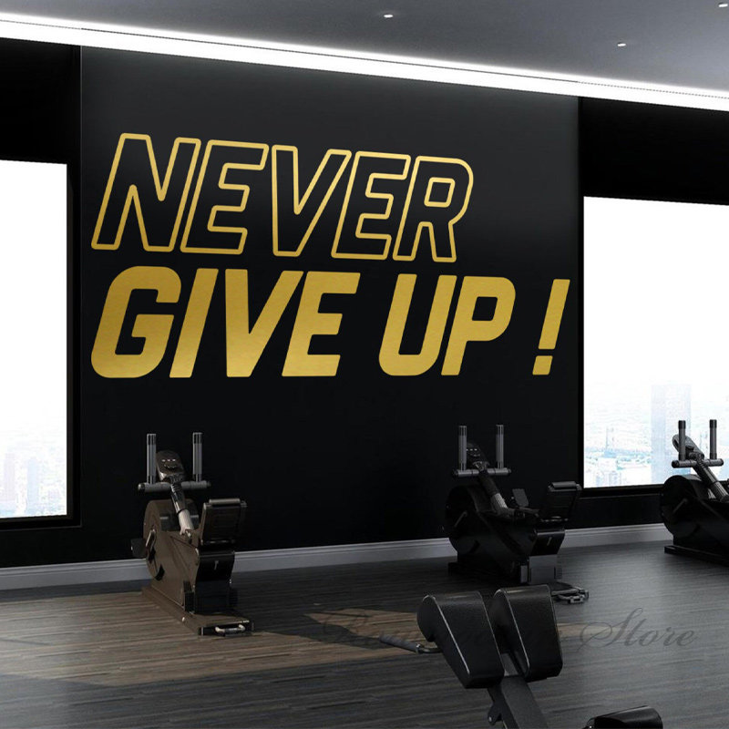 Never Give Up Gym Quote Wall S - Home Gym Quotes ulasan dan harga