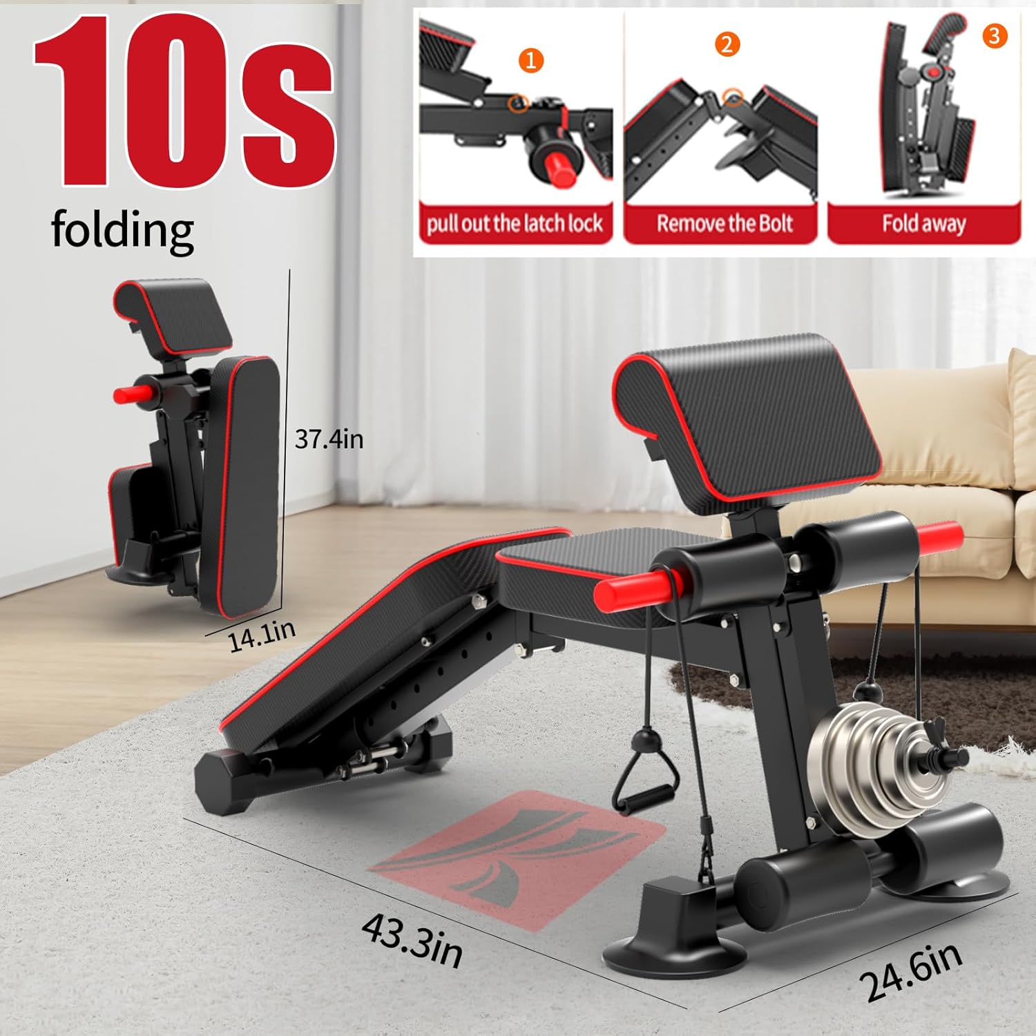 Adjustable Weight Bench 1050lb - Home Gym Weight Bench ulasan dan harga