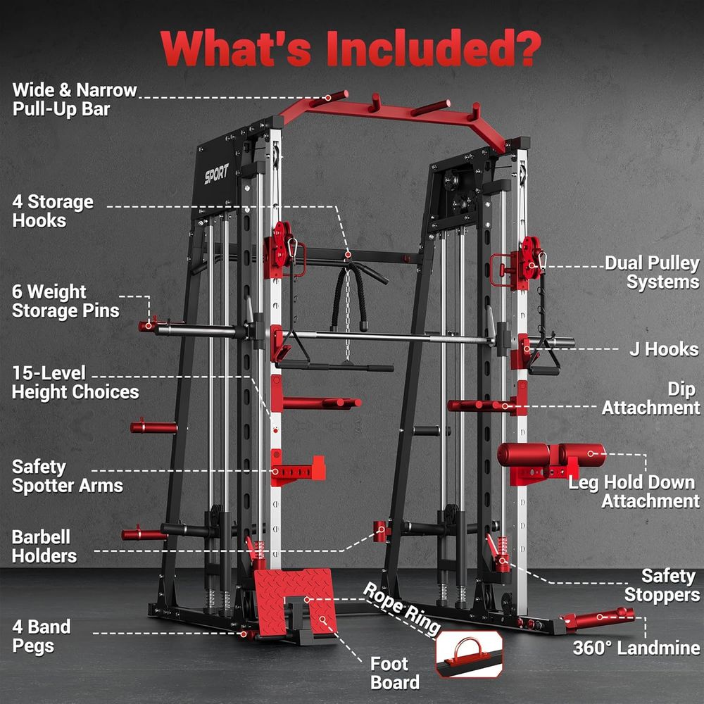 Home Gym Power Cage with Smith - Home Gym System ulasan dan harga