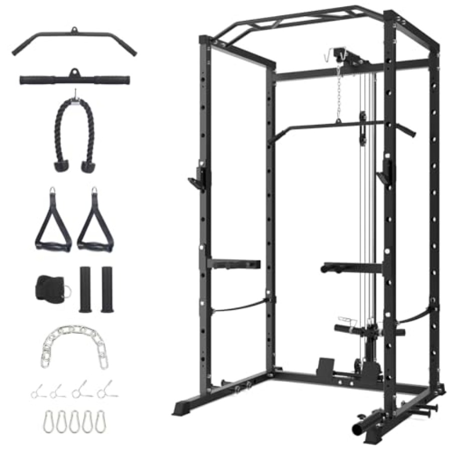 Home Gym Power Cage Heavy-Duty - Lat Pulldown Cable ulasan dan harga