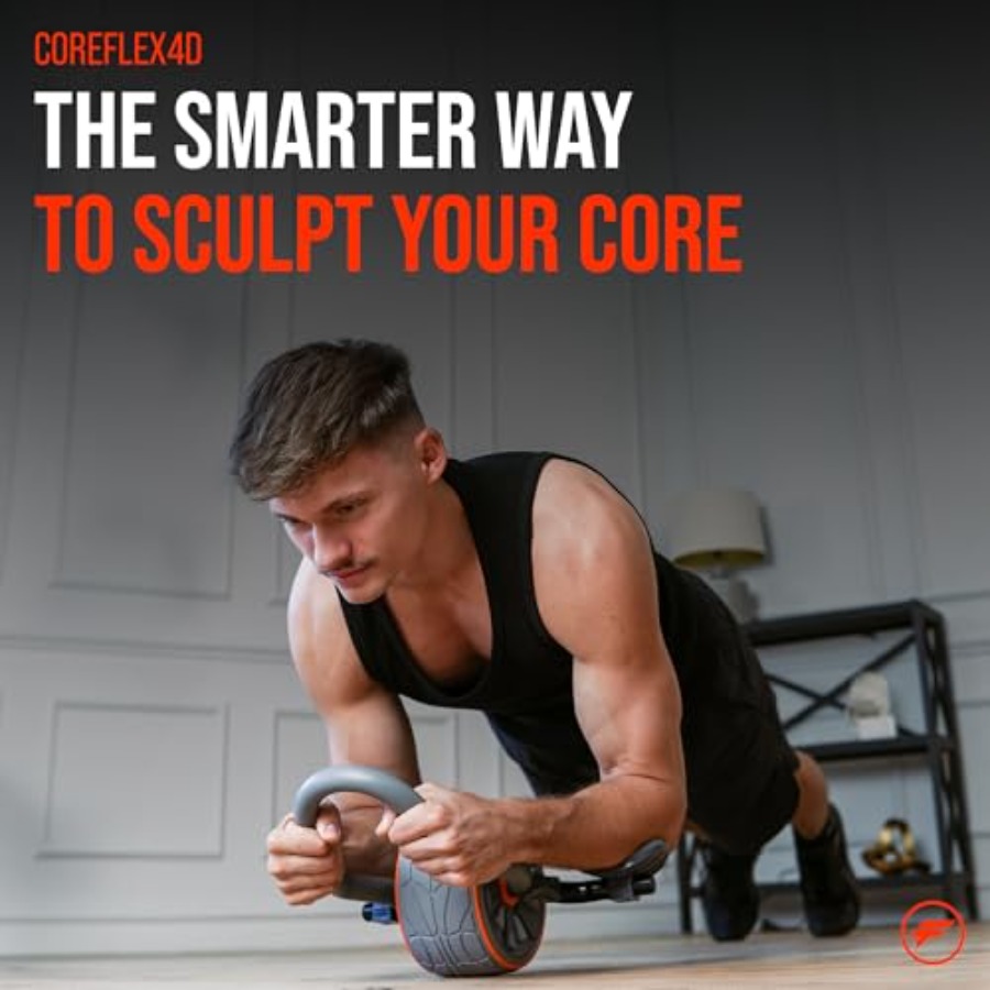 CoreFlex4D Ab Roller Wheel wit - Home Gym Workout Equipment ulasan dan harga