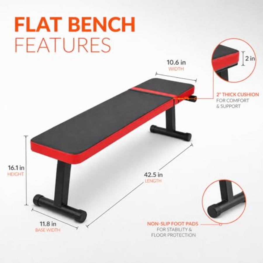 Flat Weight Bench for Home Gym - Home Gym Dumbbell Workout ulasan dan harga