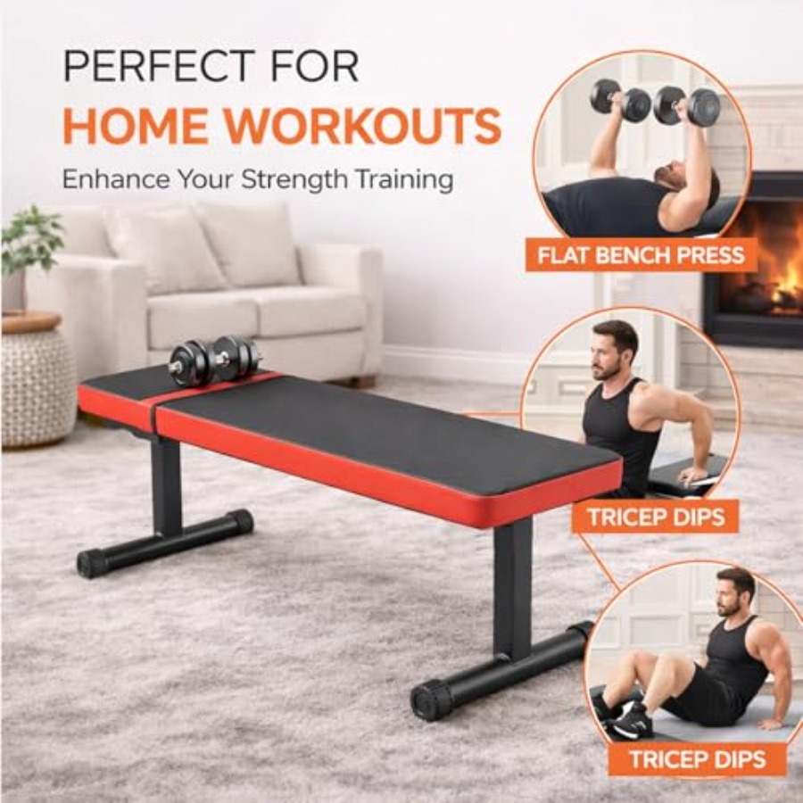 Flat Weight Bench for Home Gym - Home Gym Dumbbell Workout ulasan dan harga