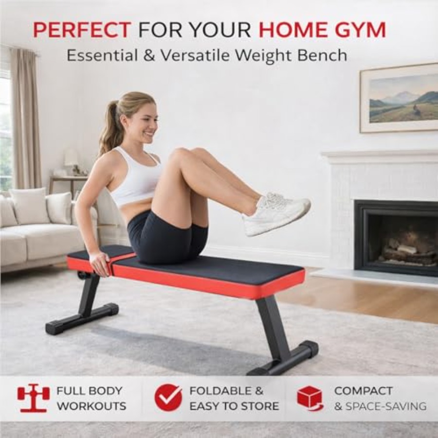 Flat Weight Bench for Home Gym - Home Gym Dumbbell Workout ulasan dan harga